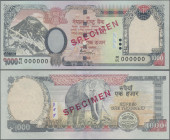 Nepal: Nepal Rastra Bank, 1.000 Rupees ND(2010) SPECIMEN, P.68as with signature: Bijay Nath Bhattarai, serial # 000000 and red overprint ”Specimen” in...