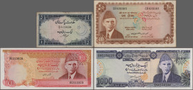 Pakistan: Government and State Bank of Pakistan, lot with 49 banknotes, series 1951-2012, comprising for example 1 Rupee 1951 (P.8, F), 1 Rupee 1960 (...
