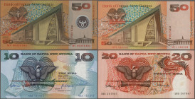 Papua New Guinea: Bank of Papua New Guinea, lot with 31 banknotes, series 1975-2002, comprising for example 10 Kina 1975 (P.3, UNC), 20 Kina 1977 (P.4...