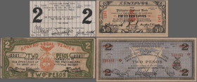 Philippines: Collectors album with 132 banknotes Emergency Issues WWII, series 1941-1945, 1 Centavo – 500 Pesos with many different varieties, consist...
