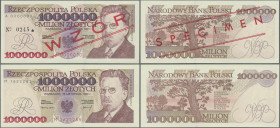 Poland: Narodowy Bank Polski, pair with 1 Million Zlotych 1993 and 1 Million Zlotych 1993 SPECIMEN, P.162, 162s, both in UNC condition. (2 pcs.)
 [di...