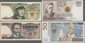 Poland: Narodowy Bank Polski, huge lot with 40 banknotes, series 1948-2011, comprising for example 50 Zlotych 1975 (P.142a, UNC), 1.000 Zlotych 1975 (...