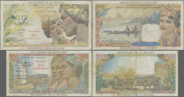 Réunion: Institut d'Émission des Départements d'Outre-Mer – REUNION, pair with 10 Nouveaux Francs on 500 Francs ND(1967-71) with signatures: Postel-Vi...