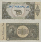 Romania: Banca Naţională a României, 5 Million Lei 1947, P.61a, stronger vertical fold and a few minor spots, Condition: VF+/XF.
 [differenzbesteuert...