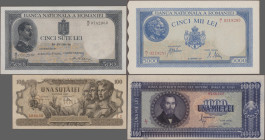 Romania: Banca Naţională a României, lot with 13 banknotes, series 1936-1950, with 500 and 1.000 Lei 1936/38 (P.42a, 46a, aUNC, UNC), 2x 500 Lei 1942 ...