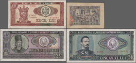 Romania: Lot with 92 banknotes Austria, Moldova and Romania with many duplicates, comprising for example 1 Leu 1915 (P.17, F/F+), 1, 3, 5, 10, 25, 50 ...