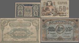 Russia: Transcaucasia, huge lot with 57 banknotes, series 1918-1923, with 1, 3, 5, 1050, 100 and 250 Rubles Transcaucasia – Commissariat (P.S601-S607,...