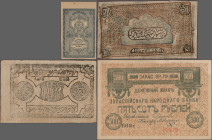 Russia: Central Asia, lot with 21 banknotes, series 1918-1923, comprising for the Bukhara Peoples Republic 100 Rubles 1920 (P.S1036, XF), 20.000 Ruble...