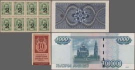 Russia: Collectors album with 128 banknotes Russia State Issues 1898 – 2013 with a lot of different varieties, comprising for example 500 Rubles 1898 ...