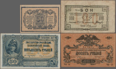 Russia: South Russia and North Caucasus, huge lot with 24 banknotes, series 1918-1920, with 50 Kopeks, 1, 3, 5, 10, 25, 100, 250, 500, 1.000 and 5.000...
