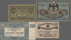 Russia: Lot with 117 banknotes Russia State Issues, Regional Issues and Ukraine, comprising for example 5 Rubles 1938 (P.215, VF), 10 Chervontsev 1937...