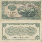 Rwanda: Banque Nationale du Rwanda, 20 Francs 1960 (1962) with handstamp ”Banque Nationale du Rwanda”, P.1, slightly stained paper, some soft folds, p...
