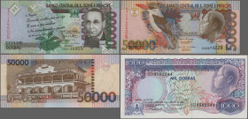 Saint Thomas & Prince: Banco Nacional de S. Tomé e Príncipe, huge lot with 18 banknotes, series 1976-2013, with 500 Escudos 1976 (P.50, UNC), 100 Dobr...