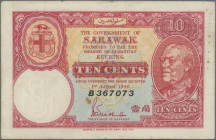 Sarawak: The Government of Sarawak, 10 Cents 1st August 1940, P.25b, still nice with strong paper and bright colors, some minor spots and minor margin...