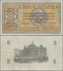 Scotland: Bank of Scotland, 1 Pound 6th August 1931, P.86, still very nice condition, some minor stains and a few folds and creases, Condition: VF.
 ...