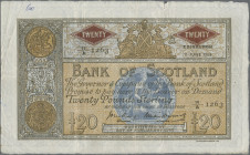 Scotland: Bank of Scotland, 20 Pounds 11th June 1956, signatures: Craig & Watson, P.94e, small graffiti upper left and small tear upper margin, tiny p...