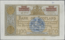 Scotland: Bank of Scotland, 100 Pounds 16th November 1962, signatures: Bilsland & Watson, P.95e, excellent condition, just a small pen writing upper r...