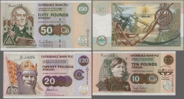 Scotland: Clydesdale Bank PLC, lot with 10 banknotes, series 1996-2006, comprising 5 Pound 1996 (P.224b, UNC), 50 Pounds 2006 (P.225c, UNC), 2x 10 Pou...