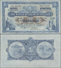 Scotland: The Royal Bank of Scotland, 1 Pound 31st October 1935, P.321, great original shape with a few very soft creases only, Condition: XF/XF+.
 [...
