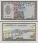 Scotland: The Royal Bank of Scotland Limited, 10 Pounds 19th March 1969, P.331, almost perfect, just a very soft vertical bend at center, Condition: a...