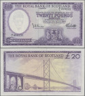 Scotland: The Royal Bank of Scotland Limited, 20 Pounds 19th March 1969, P.332, exceptional nice condition, just a very soft vertical bend, tiny spot ...