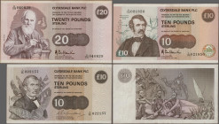Scotland: Clydesdale Bank PLC, lot with 8 banknotes, series 1982-1988, with 2x 1 Pound (P.211b,c, VF, XF), 5 Pounds 1983 (P.212b, aUNC), 3x 10 Pounds ...