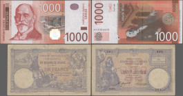 Serbia: National Bank of Serbia, huge lot with 20 banknotes, series 1893-2014, comprising 10 Dinara 1893 (P.10a, F), 5, 10, 15, 20 and 25 Para stamp m...