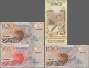 Seychelles: Seychelles Monetary Authority and Central Bank of Seychelles, lot with 9 banknotes, series 1979-1983, comprising 10, 25, 50 and 100 Rupees...