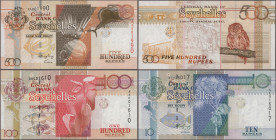 Seychelles: Central Bank of Seychelles, lot with 12 banknotes, series 1989-2009, comprising 10, 25, 50 and 100 Rupees ND(1989) (P.32-35, UNC), 10, 25,...
