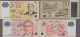 Singapore: Board of Commissioners of Currency and Monetary Authority of Singapore, lot with 11 banknotes, series 1999-2015, comprising 2, 5 and 10 Dol...