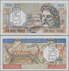 Tunisia: Banque de l'Algérie et de la Tunisie, 5.000 Francs XXXX SPECIMEN, Unissued Series, with perforation ”Specimen” and all zero serial numbers, P...