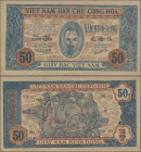 Vietnam: Central Treasury of the Democratic Republic of Vietnam, 50 Dong ND(1947), P.11c, slightly toned paper with a few minor spots, tiny pinholes a...