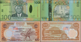 Western Samoa: Central Bank of Samoa, set with 11 banknotes, series 1985-2008, with 2, 5, 20 Tala (P.25, 26, 28, UNC), 2x 2 Tala 1990/2003 (P.31a,e, U...