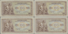 Yugoslavia: Set of 6 notes 50 Dinara 1945, P.64a. Condition: VF to UNC. (6 pcs.)
 [differenzbesteuert]
