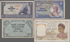 Alle Welt: Collection with more than 220 banknotes from all over the world including also some German banknotes, comprising for example French Indochi...