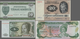 Alle Welt: Huge collection with more than 180 banknotes from all over the globe in 3 collector's album, comprising for example Faeroe Islands 10 Kronu...