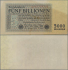 Deutschland - Deutsches Reich bis 1945: Reichsbanknote 5 Billionen Mark vom 01.11.1923, Reichsdruck mit Serie C, Ro.127a (P.130), gelblich verfärbtes ...
