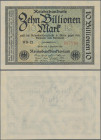 Deutschland - Deutsches Reich bis 1945: Reichsbanknote 10 Billionen Mark vom 01.11.1923, Firmendruck mit Fz. WB und Wz. Hakensterne, Ro.129a (P.132) i...