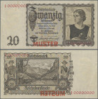 Deutschland - Deutsches Reich bis 1945: Reichsbanknote, 20 Reichsmark 1939 MUSTER (Specimen), Ro.178M, P.185s mit rotem Überdruck ”Muster” und KN I-00...