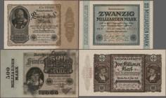 Deutschland - Deutsches Reich bis 1945: Riesiges Konvolut mit 669 Banknoten der Hochinflation, Ausgaben 1922-1924 mit vielen verschiedenen Varianten, ...