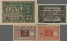 Deutschland - Deutsches Reich bis 1945: Großes Konvolut mit 392 Banknoten der Inflation, Ausgaben 1919-1922 mit vielen verschiedenen Varianten, dabei ...