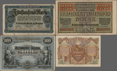 Deutschland - Deutsches Reich bis 1945: Schachtel mit mehr als 1.300 Banknoten Deutsches Reich mit Dubletten, ab ca. 1906 bis Weimar, mit einigen Läne...