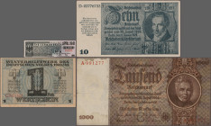 Deutschland - Deutsches Reich bis 1945: Weimarer Republik und 3. Reich, Lot mit 187 Banknoten, Ausgaben 1929-1945, dabei u.a. 10 Reichsmark 1929 (Ro.1...