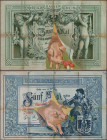 Deutschland - Deutsches Reich bis 1945: Lot mit 7 Werbe-Noten der 1920-er bis 1960-er Jahre mit Motiven alter Reichskassenscheine, Reichsbanknoten und...