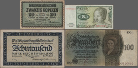 Deutschland - Deutsches Reich bis 1945: Kleines Konvolut mit 40 Banknoten Deutsches Reich und Länderbanken ab 1898, dabei u.a. 1.000 Mark 1898 (Ro.18,...