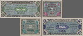 Deutschland - Alliierte Militärbehörde + Ausgaben 1945-1948: Alliierte Militärbehörde 1944, riesiges Konvolut mit 126 Banknoten, dabei 12x ½ Mark, US-...
