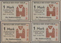 Deutschland - Alliierte Militärbehörde + Ausgaben 1945-1948: Egeln, Stadt, 1, 2, 5 Mark, April 1945, jeweils Reihe A - D, Erh. I-II, 12 Scheine
 [dif...