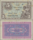 Deutschland - Bank Deutscher Länder + Bundesrepublik Deutschland: 5 DM 1948 Kopfgeldserie, Serie ”B/B”, Ro.236a, gebraucht mit einem Mittelknick und F...