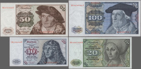Deutschland - Bank Deutscher Länder + Bundesrepublik Deutschland: Deutsche Bundesbank, Serie BBk IA, 1977, großes Lot mit 79 Banknoten, dabei 34x 10 D...