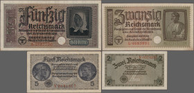 Deutschland - Nebengebiete Deutsches Reich: Hauptverwaltung der Reichskreditkassen, riesiges Lot mit 256 Banknoten, Ausgaben o.D.(1939-44), dabei 10x ...